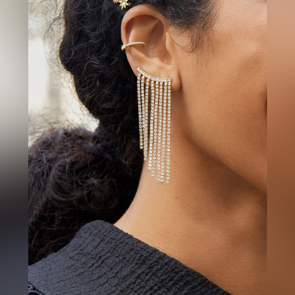 Baublebar Victoria Threader Fringe Earrings Brand New 58